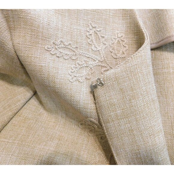 Alfred Dunner La Dolce Vita 2 Pc Pant Suit Beige Long Sleeve Jacket 16 Pants 14 - Picture 7 of 16